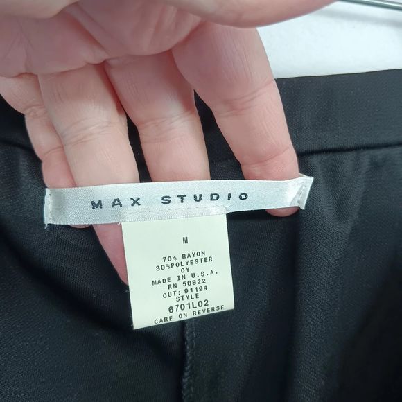NWT Max Studio Women's Stretchy Work Dress Pants Size M $98 MSRP Wide Leg Black - Picture 10 of 13